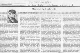 Muerte de Gabriela  [artículo] Marino Muñoz Lagos.