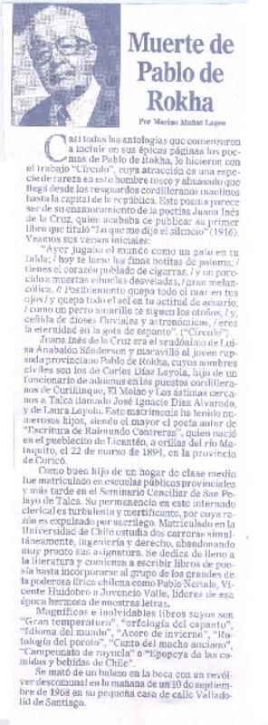 Muerte de Pablo de Rokha