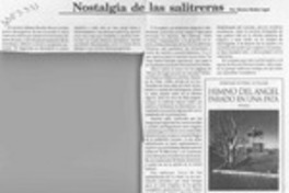 Nostalgia de las salitreras  [artículo] Marino Muñoz Lagos.