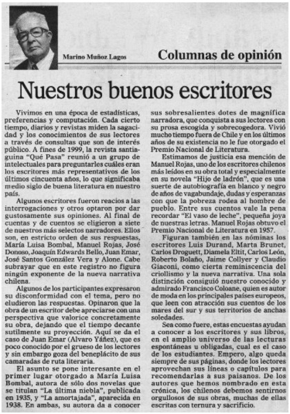 Nuestros buenos escritores
