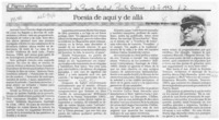 Poesía de aquí y de allá  [artículo] Marino Muñoz Lagos.