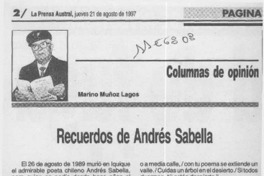 Recuerdos de Andrés Sabella