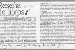 Reseña de libros  [artículo] Marino Muñoz Lagos.