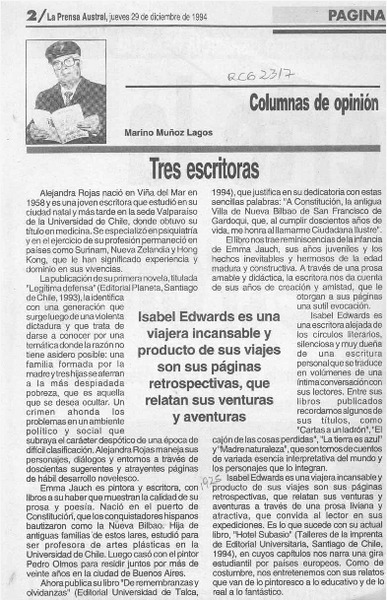 Tres escritoras