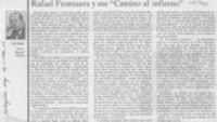 Rafael Frontaura y ese "Camino al infierno"  [artículo] Víctor Manuel Muñoz.