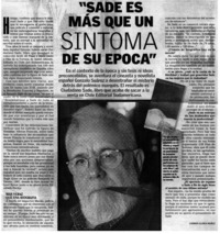 Sade es más que un síntoma de su época"