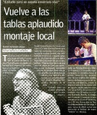 Vuelve a las tablas aplaudido montaje local  [artículo] Daniel Navarrete Alvear.