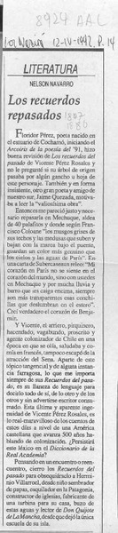 Los recuerdos repasados  [artículo] Nelson Navarro.