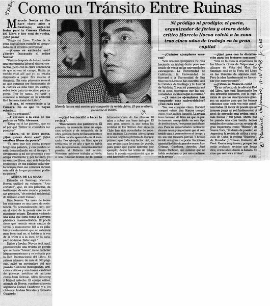 Como un tránsito entre ruinas