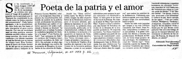 Poeta de la patria y el amor