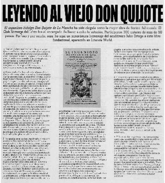 Leyendo al viejo don Quijote