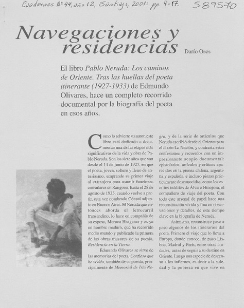 Navegaciones y residencias  [artículo] Darío Oses