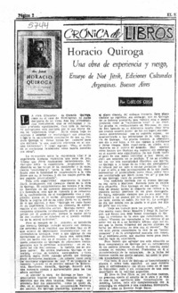 Horacio Quiroga. Una obra de experiencia y riesgo