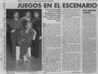 Juegos en el escenario  [artículo] Marcela de Pablo.