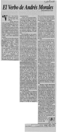 El verbo de Andrés Morales  [artículo] José Christian Páez