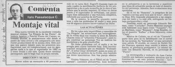 Montaje vital : [comentario]