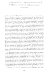Mi presunta amistad con Alfonso Calderón
