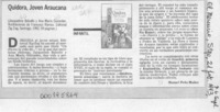 Quidora, joven araucana  [artículo] Manuel Peña Muñoz.
