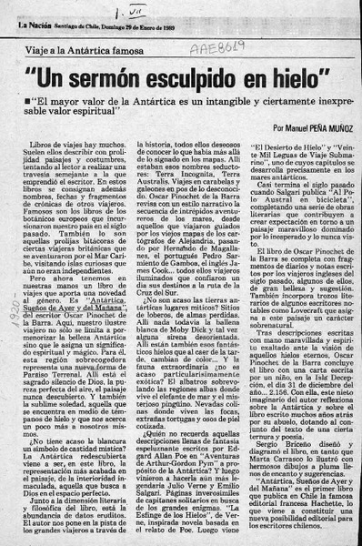 "Un sermón esculpido en hielo"
