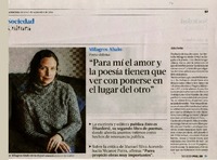 Poeta chilena "para mí el amor y la poesía tienen que ver con ponerse en el lugar del otro" [artículo] : Aldo Perán ; foto: Laura Campos.