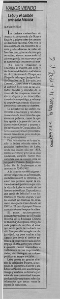 Lebu y el carbón una solo historia  [artículo] Guaraní Pereda.