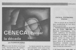 Ceneca, pensar la década