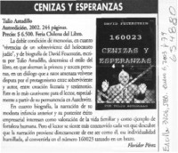 Cenizas y esperanzas  [artículo] Floridor Pérez
