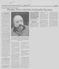 Floridor Pérez reivindica las tertulias literarias (entrevista)