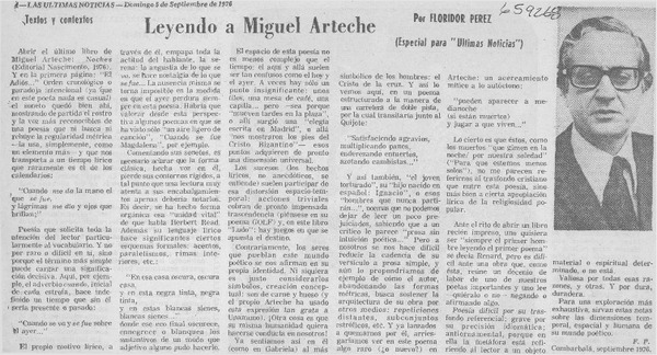 Leyendo a Miguel Arteche