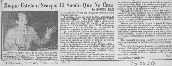Roque Esteban Scarpa, el sueño que no cesa