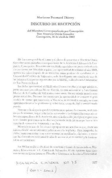 Discurso de recepción