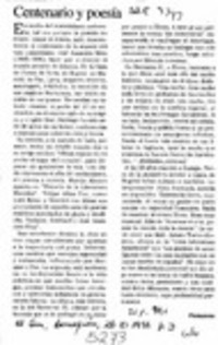 Centenario y poesía  [artículo] Personne.
