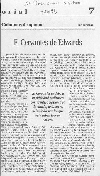 El Cervantes de Edwards  [artículo] Personne