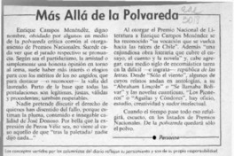Más allá de la polvareda  [artículo].