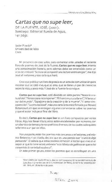 Cartas que no supe leer