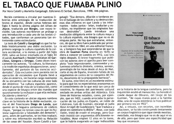 El Tabaco que fumaba Plinio