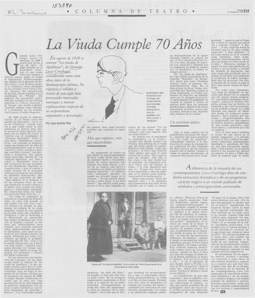 La viuda cumple 70 años