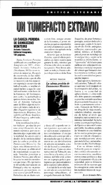 Un tumefacto extravío