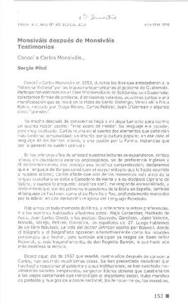 Monsiváis después de Monsiváis  [artículo] Sergio Pitol.