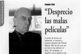 "Desprecio las malas películas"  [artículo] Joel Poblete