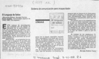 El lenguaje de señas  [artículo] Hernán Poblete Varas.