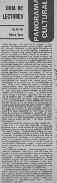 Guía de lectores  [artículo] Hernán Poblete Varas.