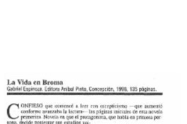 La vida en broma  [artículo] Hernán Poblete Varas.