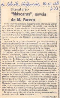 Máscaras", novelas de M. Parera