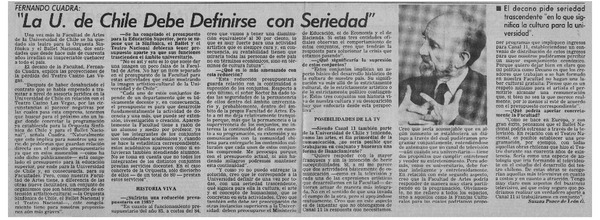 "La U. de Chile debe definirse con seriedad"