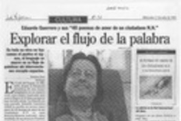 Explorar el flujo de la palabra  [artículo] Ximena Poo.