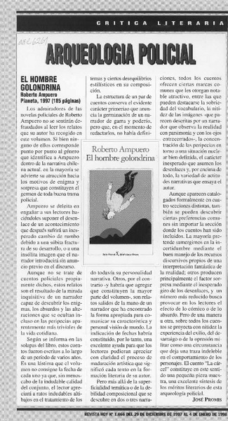 Arqueología policial  [artículo] José Promis.