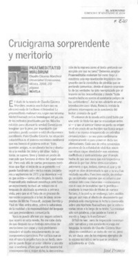Crucigrama sorprendente y meritorio