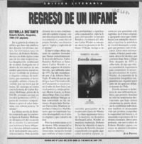 Regreso de un infame  [artículo] José Promis.