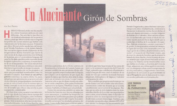 Un alucinante girón de sombras  [artículo] José Promis